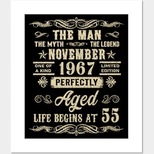 55th Birthday The Man Myth Legend November 1967 Posters and Art